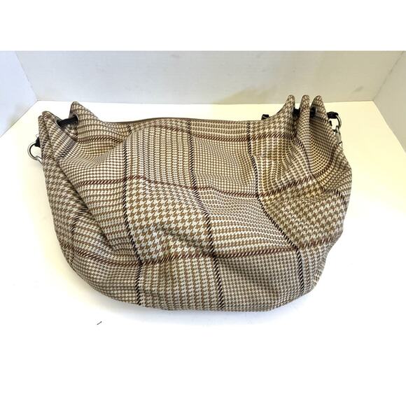 Ralph Lauren Brown Plaid Canvas Hobo Shoulder Bag – Classic - Picture 7 of 13